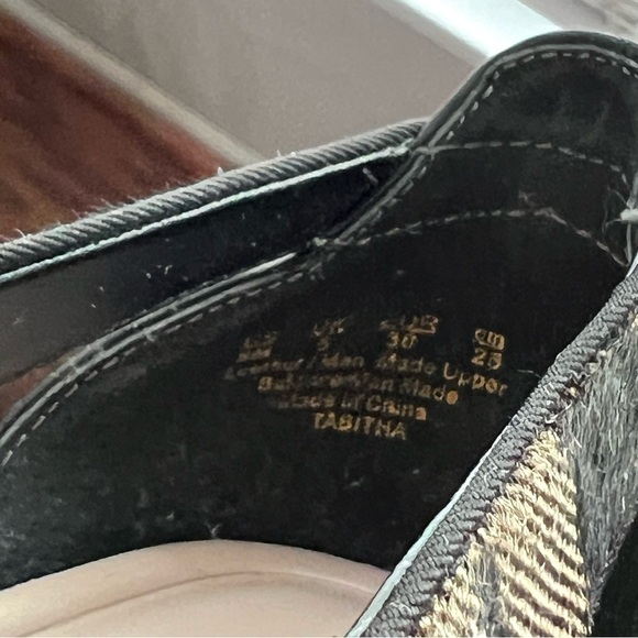 Preston & York Tabitha Black and Tan Plaid Calf Hair Pointed Toe Pumps Size 8 - Picture 15 of 16